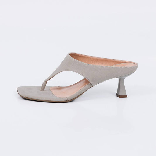 Capri - Tamanco Feminino Bico Quadrado Salto Geométrico Off-white