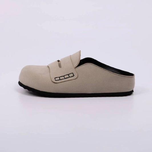 Noemi - Sapato Feminino Flat Fechado Camurça Off White