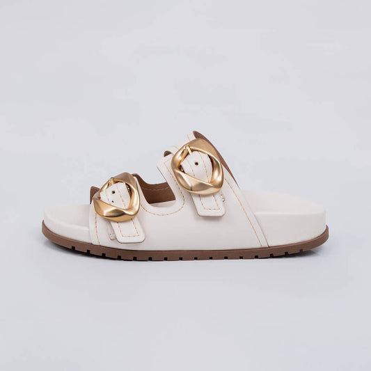 Niterói - Papete Feminina Anatômica Aplicação Tira Dupla  Off-white