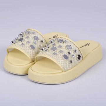 Miami - Flatform Feminina Tela Aplicação Amarela