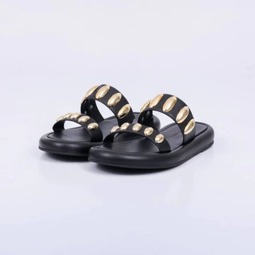 Nice - Chinelo Flatform Feminino Aplicação Preto