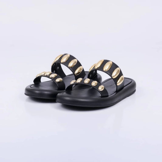 Nice - Chinelo Flatform Feminino Aplicação Preto