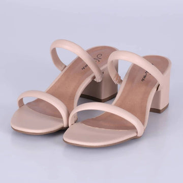 Bless - Tamanco Feminino Salto Grosso Nude