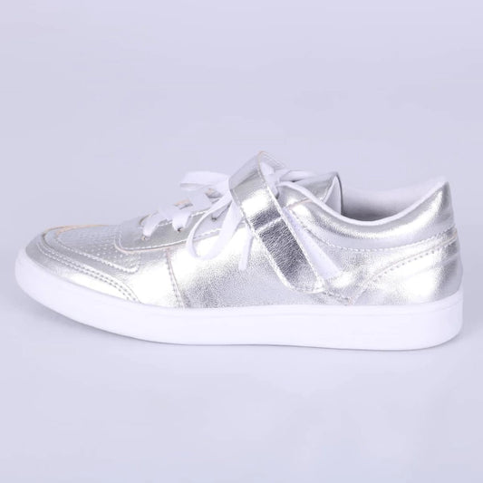 Mia - Tênis Feminino Cadarço Velcro Prata