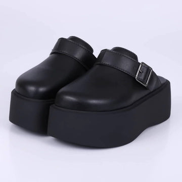 Agnes - Clog Feminino Plataforma Fivela Preto