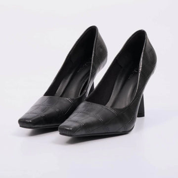 Thaís - Scarpin Feminino Salto Alto Bico Quadrado Preto