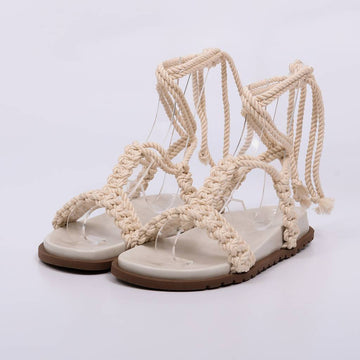 Yumi - Papete Sandália Anatômicao Corda Off-white