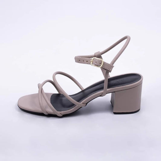 Irlanda - Sandália Feminina Tamanco Bico Redondo Fivela Cinza