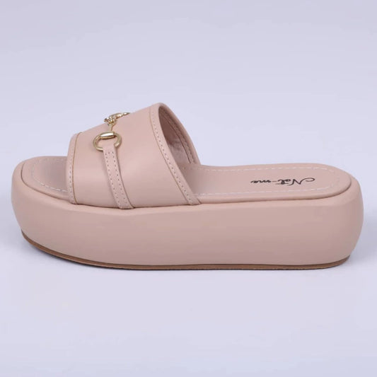 Viena - Tamanco Feminino Flatform Plataforma Amêndoa
