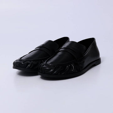 Filipa – Mocassim Feminino Bico Redondo Franzido Preto