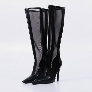 Jaque – Bota Feminina Cano Alto Bico Fino Salto Fino Preto