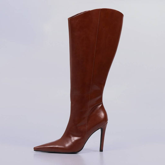 Paris – Bota Feminina Cano Alto Salto Fino Caramelo
