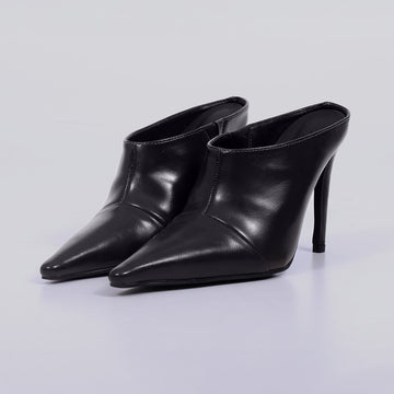 Cleo – Mule Feminino Bico Fino Salto Fino Preto
