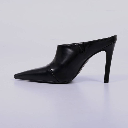 Cleo – Mule Feminino Bico Fino Salto Fino Preto