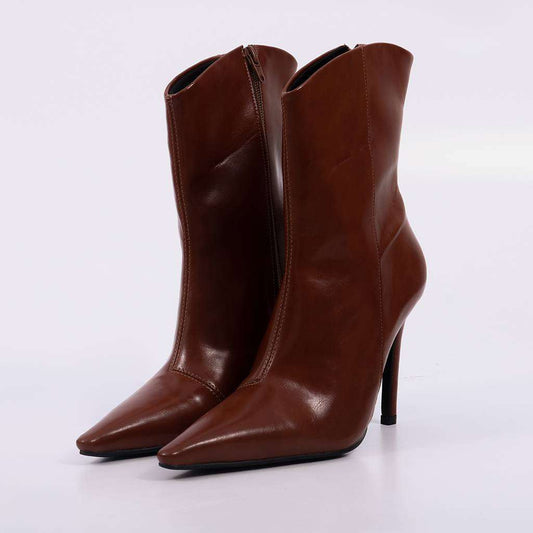 Gisele – Bota Feminina Cano Médio Salto Alto Caramelo