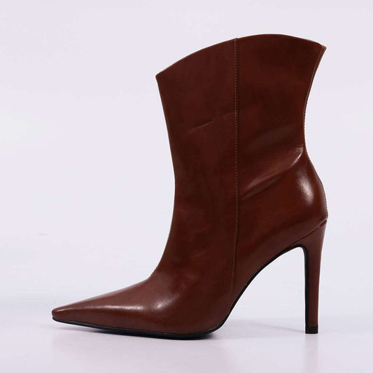 Gisele – Bota Feminina Cano Médio Salto Alto Caramelo