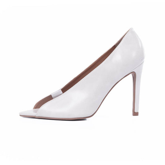 Pilar – Scarpin Feminino Salto Fino Bico Fino Aberto Off White