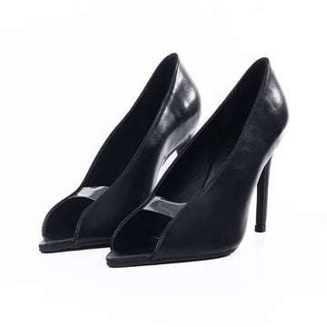 Pilar – Scarpin Feminino Salto Fino Bico Fino Aberto Preto