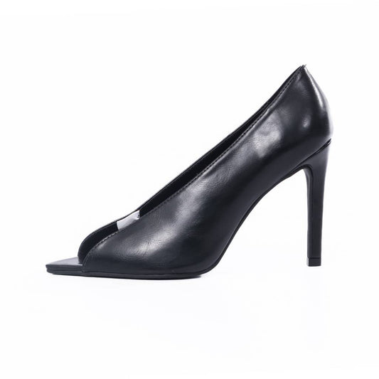 Pilar – Scarpin Feminino Salto Fino Bico Fino Aberto Preto