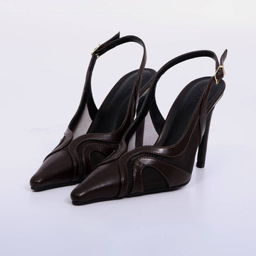 Catarina – Scarpin Feminino Slingback Tela Transparente Salto Alto Rocha