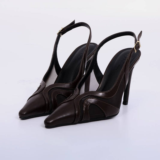 Catarina – Scarpin Feminino Slingback Tela Transparente Salto Alto Rocha