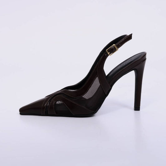 Catarina – Scarpin Feminino Slingback Tela Transparente Salto Alto Rocha