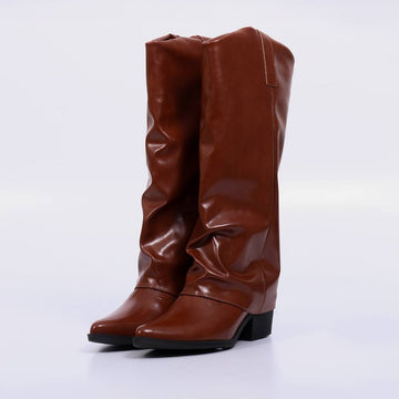 Valen – Bota Feminina Dobrada Slouch Salto Grosso New Whisk