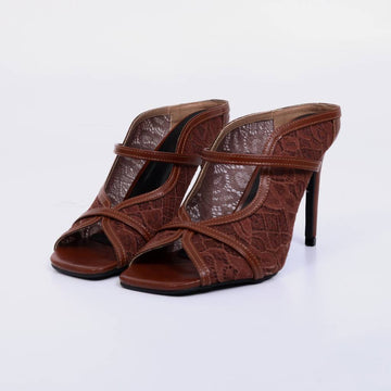 Ane – Tamanco Feminina Tela Rendada Salto Alto Tira New Whisk