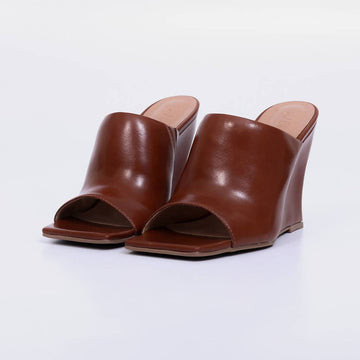 Moca – Tamanco Feminino Anabela Peep Toe Bico Quadrado New Whisk