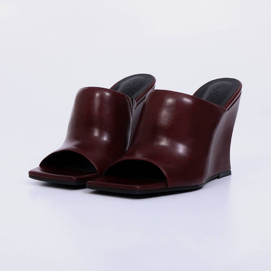 Moca – Tamanco Feminino Anabela Peep Toe Bico Quadrado Hibisco