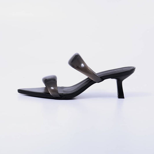 Ranna – Tamanco Feminino Bico Folha com Tiras Abauladas Preto