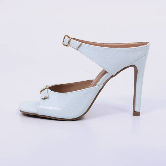 Suelen – Sandália Feminina Salto Fino com Tiras Largas Azul