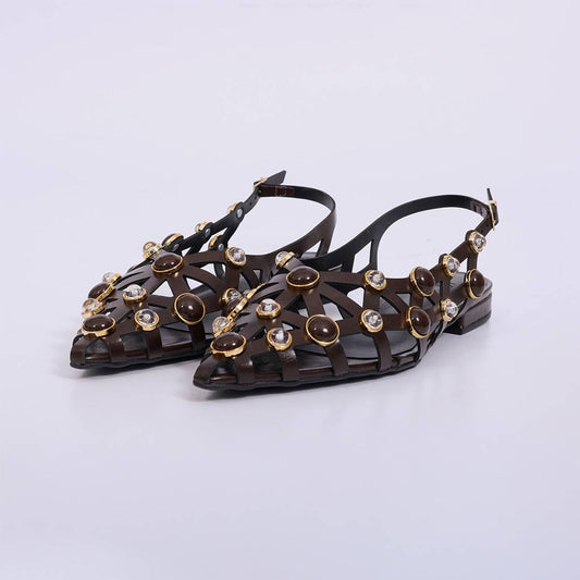 Cindy – Slingback Feminina com Aplicações e Pedrarias Rocha