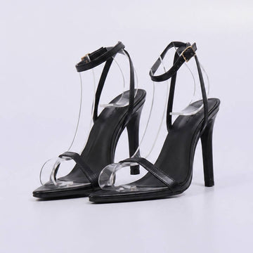 Lara – Sandália Feminina Slingback Salto Alto Preto