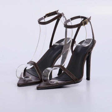 Lara – Sandália Feminina Slingback Salto Alto Rocha