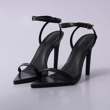 Lara – Sandália Feminina Slingback Salto Alto Preto