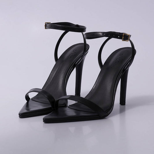 Lara – Sandália Feminina Slingback Salto Alto Preto