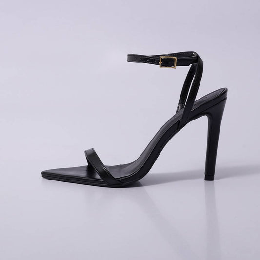 Lara – Sandália Feminina Slingback Salto Alto Preto