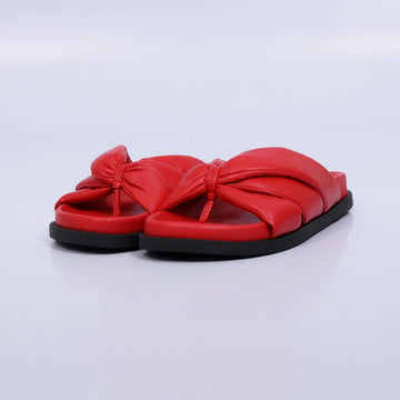 Talia – Papete Feminino Slide Laço Puffy Vermelho