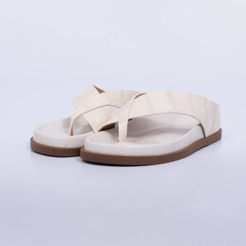 Bali – Chinelo Feminino Slide de Dedo Texturizado Off White