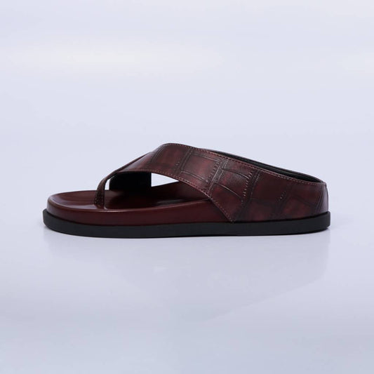 Bali – Chinelo Feminino Slide de Dedo Texturizado Marsala