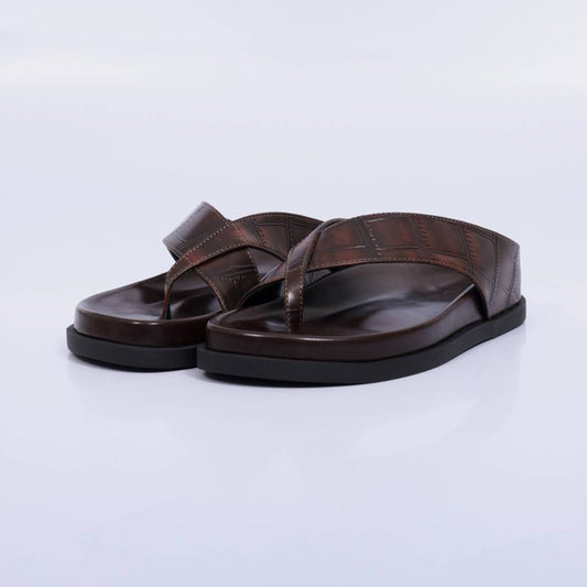 Bali – Chinelo Feminino Slide de Dedo Texturizado Marrom