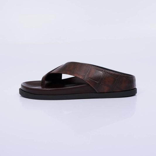 Bali – Chinelo Feminino Slide de Dedo Texturizado Marrom