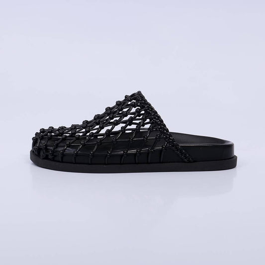 Iara – Clog Feminina Tramada Artesanal Preto