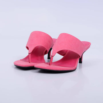Milena – Tamanco Feminino de Dedo Salto Baixo Rosa