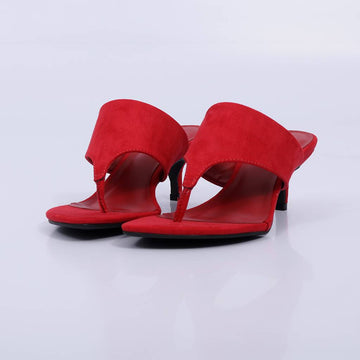 Milena – Tamanco Feminino de Dedo Salto Baixo Vermelho