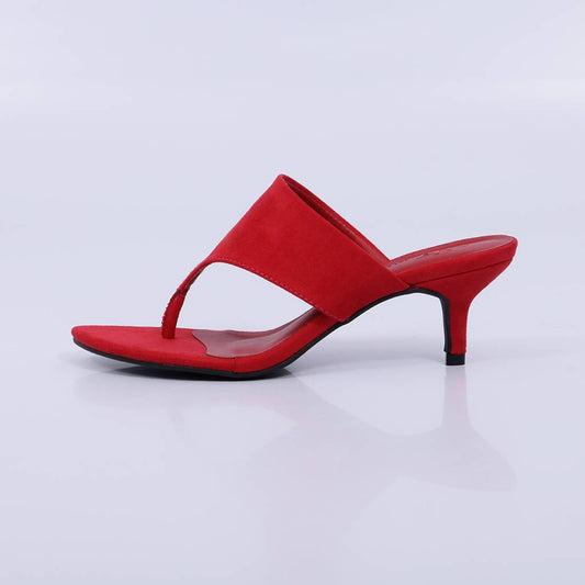 Milena – Tamanco Feminino de Dedo Salto Baixo Vermelho