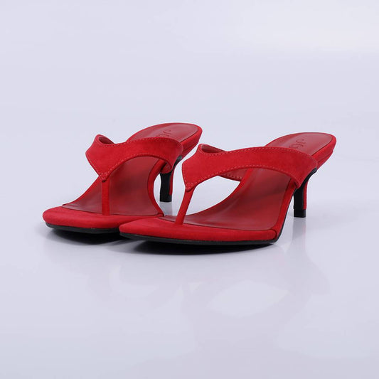 Tessa – Tamanco Feminino de Dedo Salto Baixo Vermelho