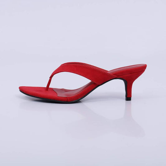 Tessa – Tamanco Feminino de Dedo Salto Baixo Vermelho