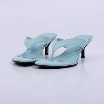 Tessa – Tamanco Feminino de Dedo Salto Baixo Azul